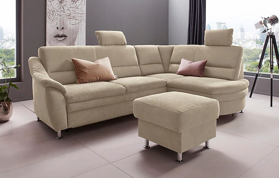 Home affaire Ecksofa "Cardoso L-Form" Federkern, wahlweise mit Bett, Schubk günstig online kaufen