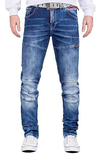 Cipo & Baxx Slim-fit-Jeans Denim Hose BA-CD698 (1-tlg) mit stylischen roten günstig online kaufen