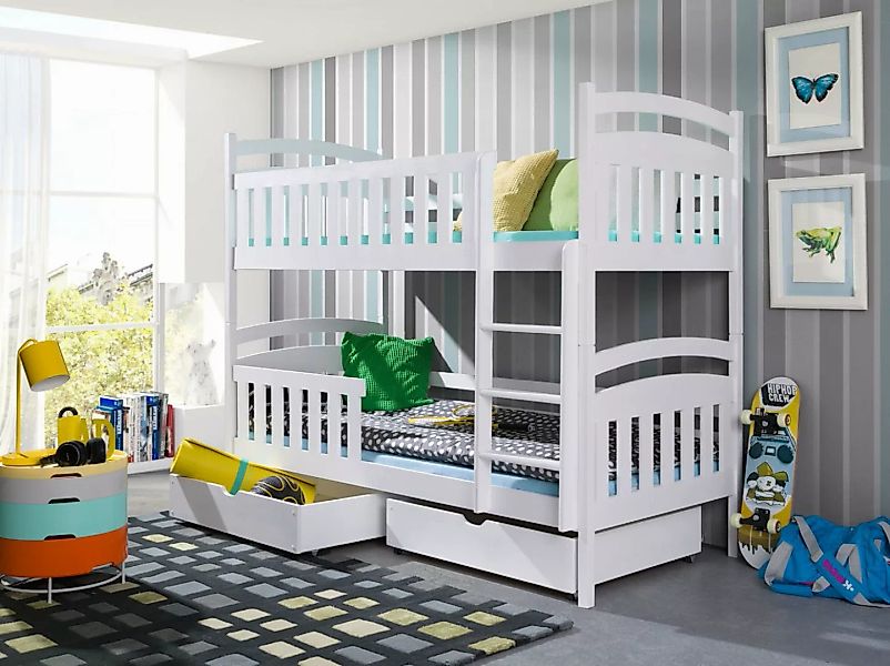 storez24 Etagenbett Kinderbett Laura (Doppelstock), mit Leiter und Schublad günstig online kaufen