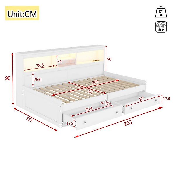 TavilaEcon Daybett Modernes Schlafsofa aus langlebigen Spanplatten und MDF, günstig online kaufen