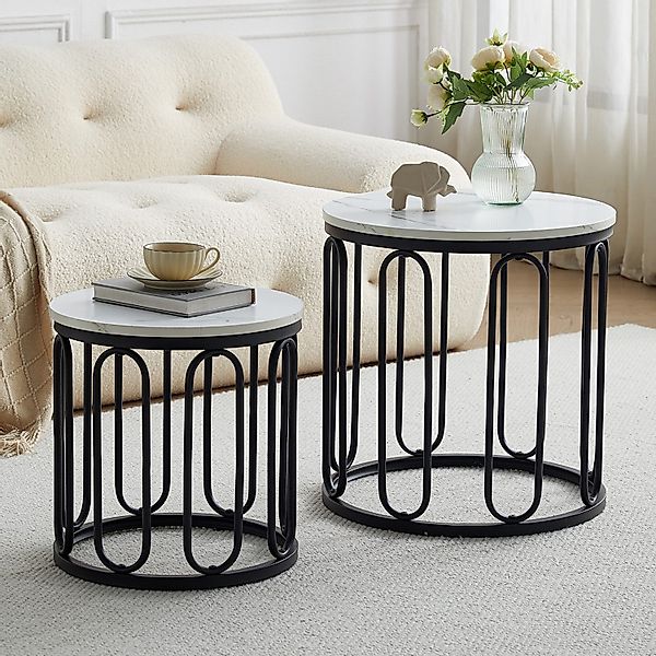 Fanttik Couchtisch Beistelltisch (2er Set), Rundes günstig online kaufen