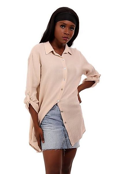YC Fashion & Style Hemdbluse Oversized Musselin-Hemdbluse – lässig, weich & günstig online kaufen