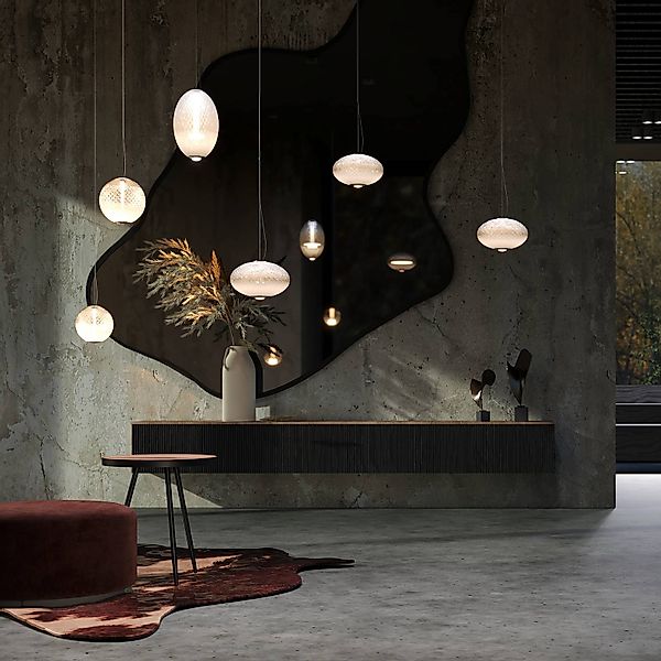 Maytoni LED-Hängeleuchte Bruma, weiß, Ø 30 cm, Glas günstig online kaufen
