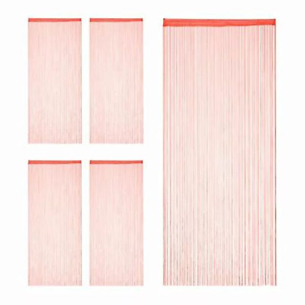 relaxdays 5 x Fadenvorhang rot 90 x 245 cm günstig online kaufen