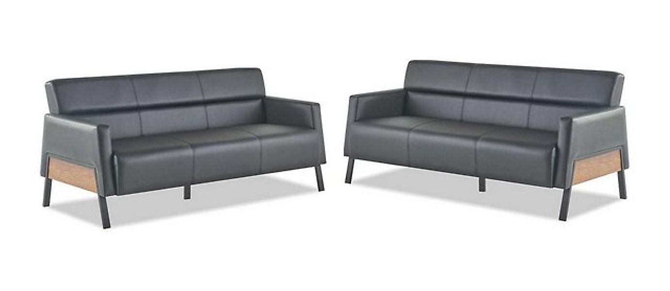 JVmoebel 3-Sitzer Ledersofas Sofa-Set 3-Sitzer Schwarz Modern Leder Edelsta günstig online kaufen