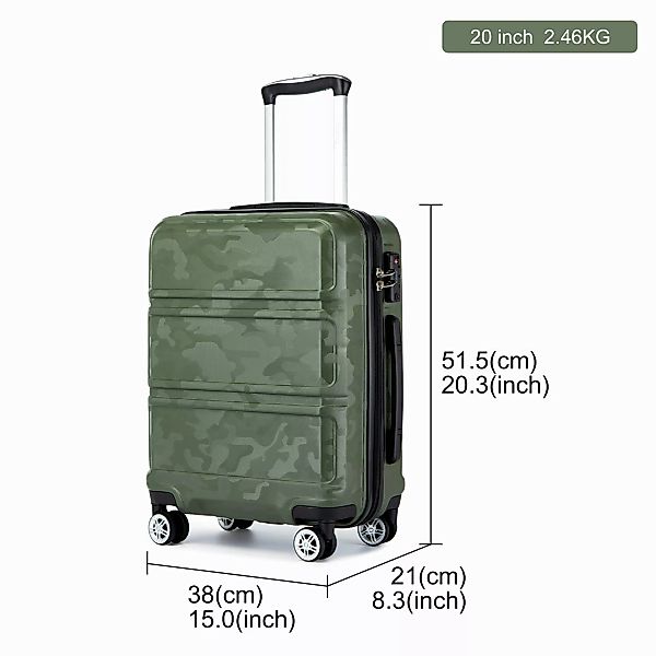 KONO Hartschalen-Trolley mit TSA-Schloss - Reisekoffer günstig online kaufen