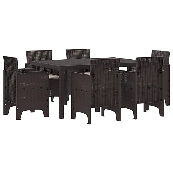 vidaXL 7-Teiliges Garten Essset mit Kissen Braunes Poly-Rattan 3378558 günstig online kaufen