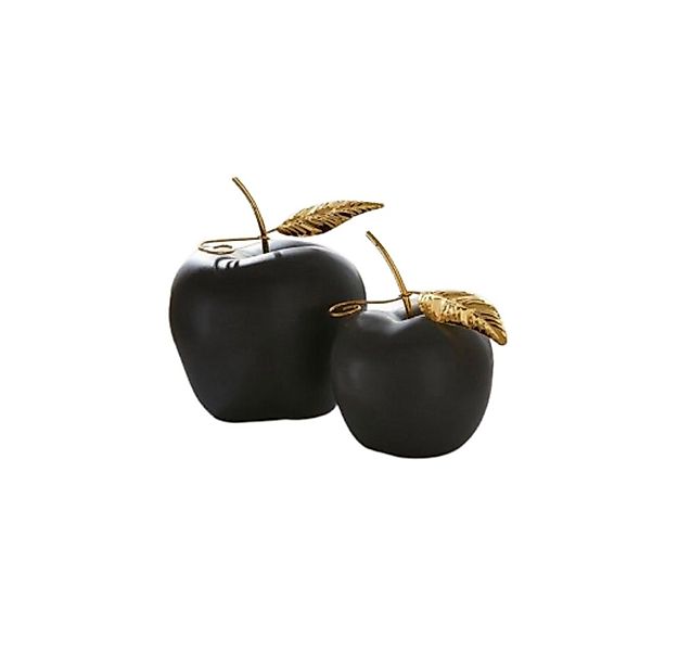 Home-trends24.de Dekofigur Apfel Schwarz Gold Deko Figur Objekt Skulptur 2e günstig online kaufen