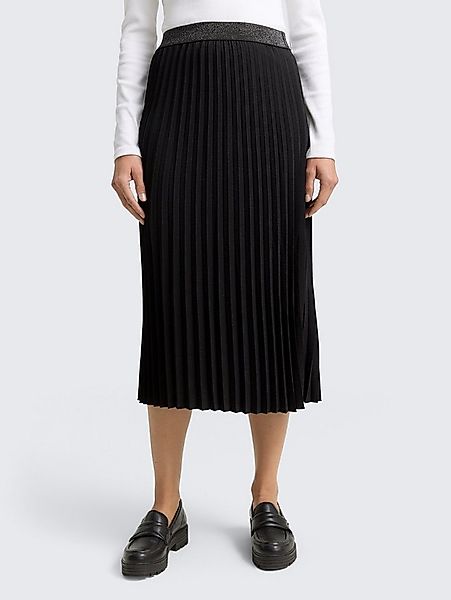 TOM TAILOR Sommerrock Röcke Plissee Midi-Rock mit Glitzer-Detail günstig online kaufen