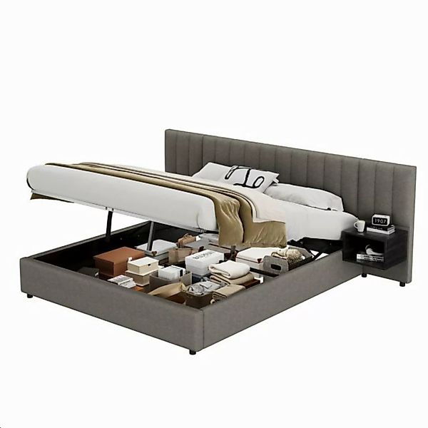 Ulife Boxspringbett hydraulisches Polsterbett Breitohrbett mit 2 Nachtische günstig online kaufen