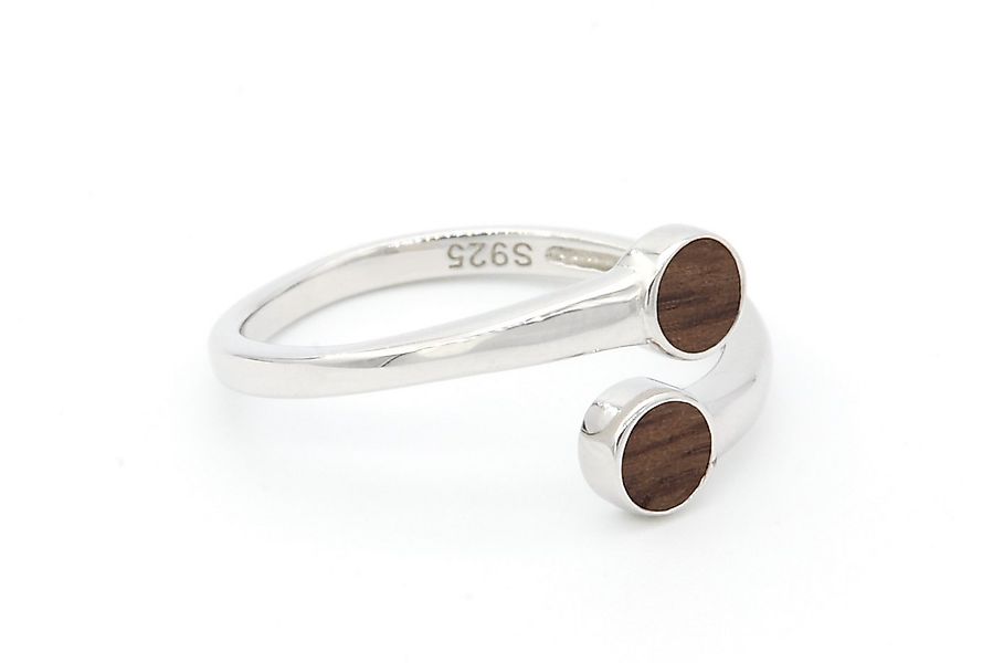 NaturSchatulle Fingerring Circle Pair (Holz & 925 Silber, Verstellbar, Holz günstig online kaufen