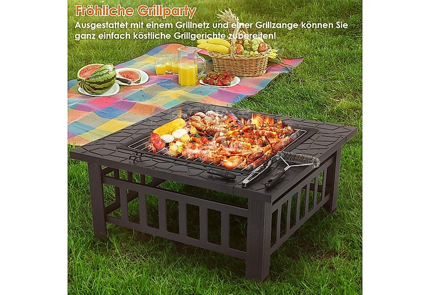 TLGREEN Feuerschale 3 in 1 - Gartenfeuerstelle mit Grill & Funkenschutz, (8 günstig online kaufen