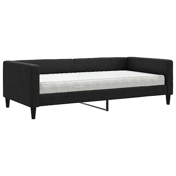 vidaXL Bett, Tagesbett mit Matratze Schwarz 100x200 cm Stoff günstig online kaufen