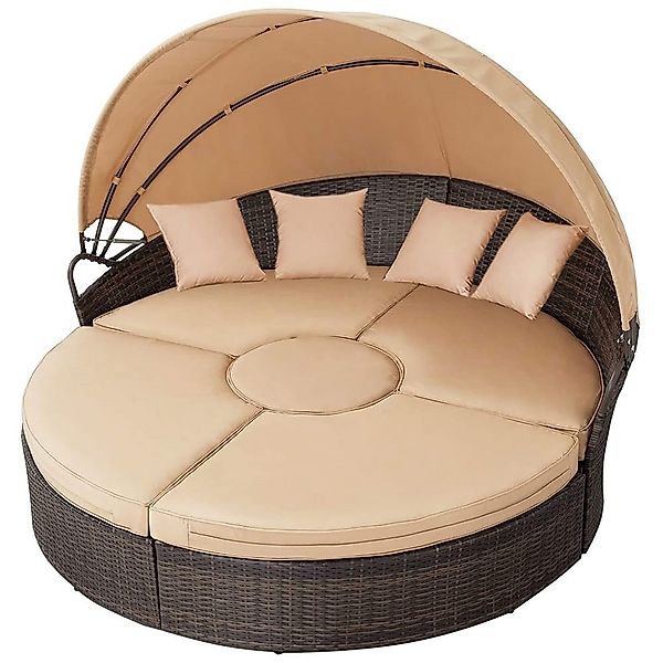 Feel2Home Sonneninsel Polyrattan Sonneninsel 180cm Gartenmuschel günstig online kaufen