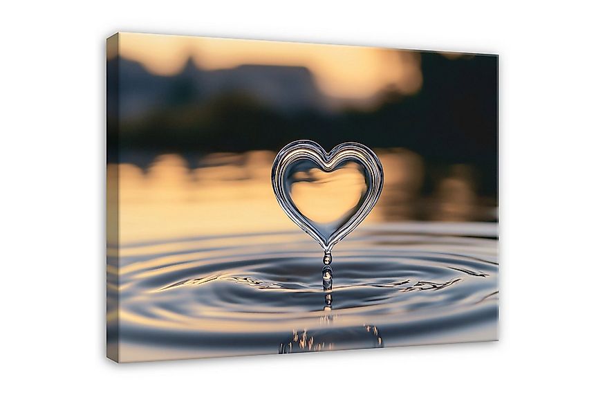 Wallarena Leinwandbild Abstrakt Herz Wasser Modern Wandbilder Wand Deko XXL günstig online kaufen