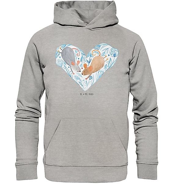 Mr. & Mrs. Panda Hoodie Größe S Mäuse Herz - Heather Grey - Geschenk, Verlo günstig online kaufen