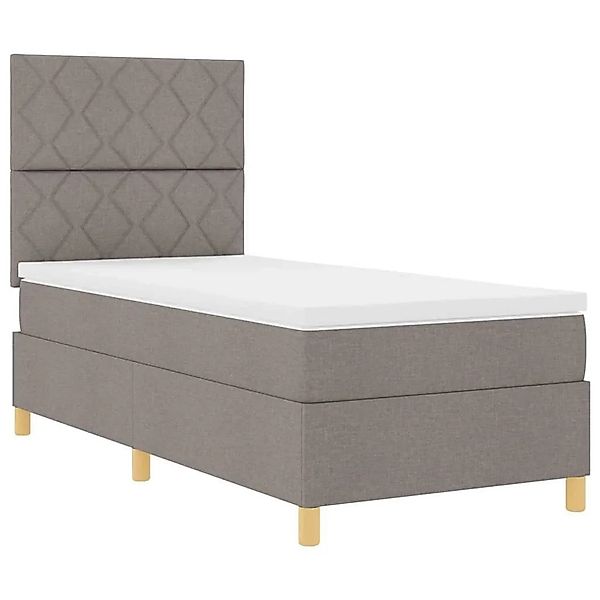 vidaXL Boxspringbett mit Kopfteil Taupe 100 x 200 cm Stoff 3339676 günstig online kaufen