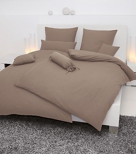 Janine Janine Mako-Soft-Seersucker Bettwäsche PIANO 0125 taupe Größe:  200x günstig online kaufen