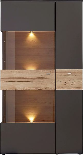 FORTE Vitrine "Como", Highboard, LED Beleuchtung Einlegeböden, Glastüre, So günstig online kaufen
