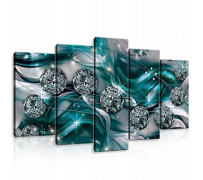 Wallarena Leinwandbild Set Abstrakt Blau Wandbilder 100x60 cm Groß Wand Dek günstig online kaufen