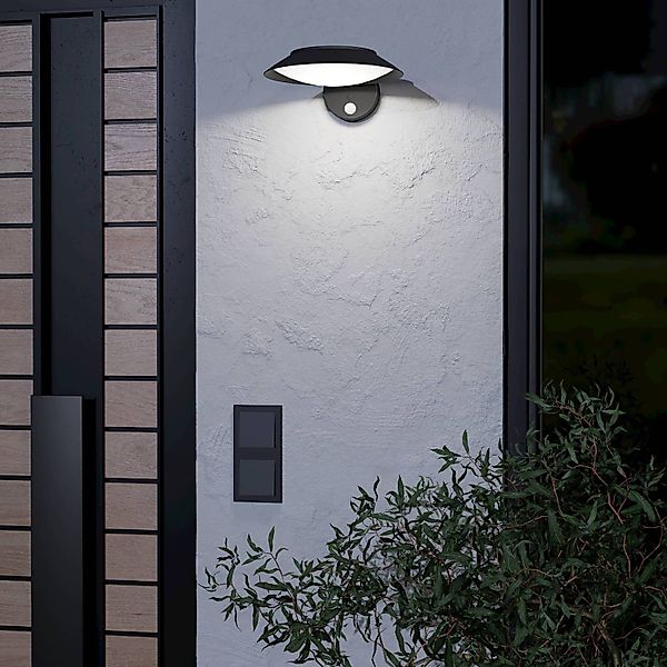 Solar-LED-Wandlampe Cerrisi, Breite 10,5 cm, schwarz, Sensor günstig online kaufen