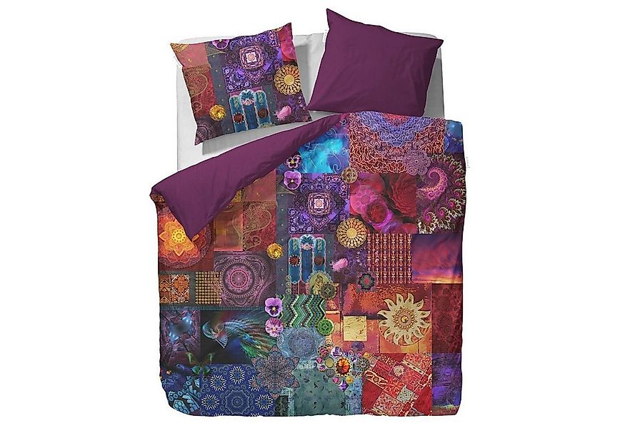 Essenza Bettwäsche Delhi purple, Satin, 2 teilig, Mandala, heilige Madonna, günstig online kaufen