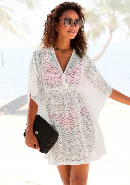 LASCANA Longbluse aus Lochspitze, lockeres Blusenkleid, günstig online kaufen