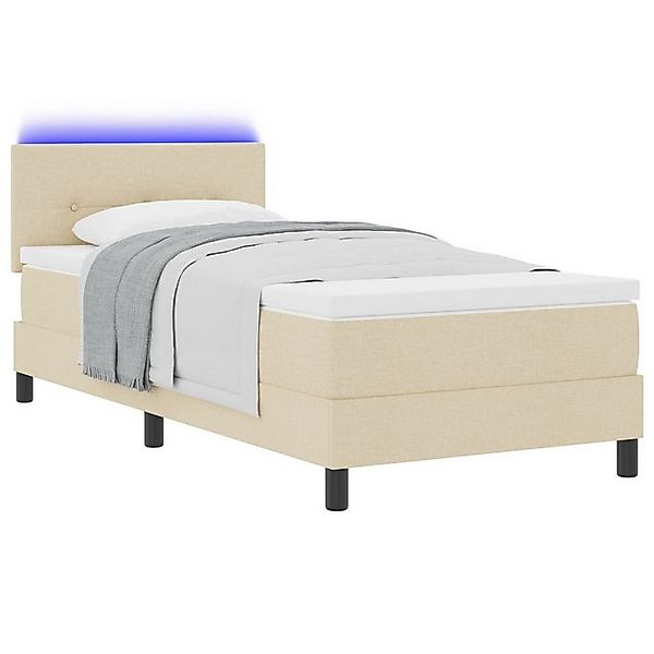 vidaXL Bett Bettgestell mit Matratze Beige Stoff 90 x 190 cm Bettmatratze ( günstig online kaufen