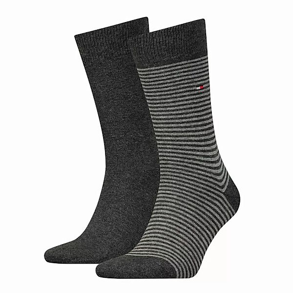 TOMMY HILFIGER Herren Socken, 2er Pack - Small Stripe Sock, Strümpfe, uni/g günstig online kaufen
