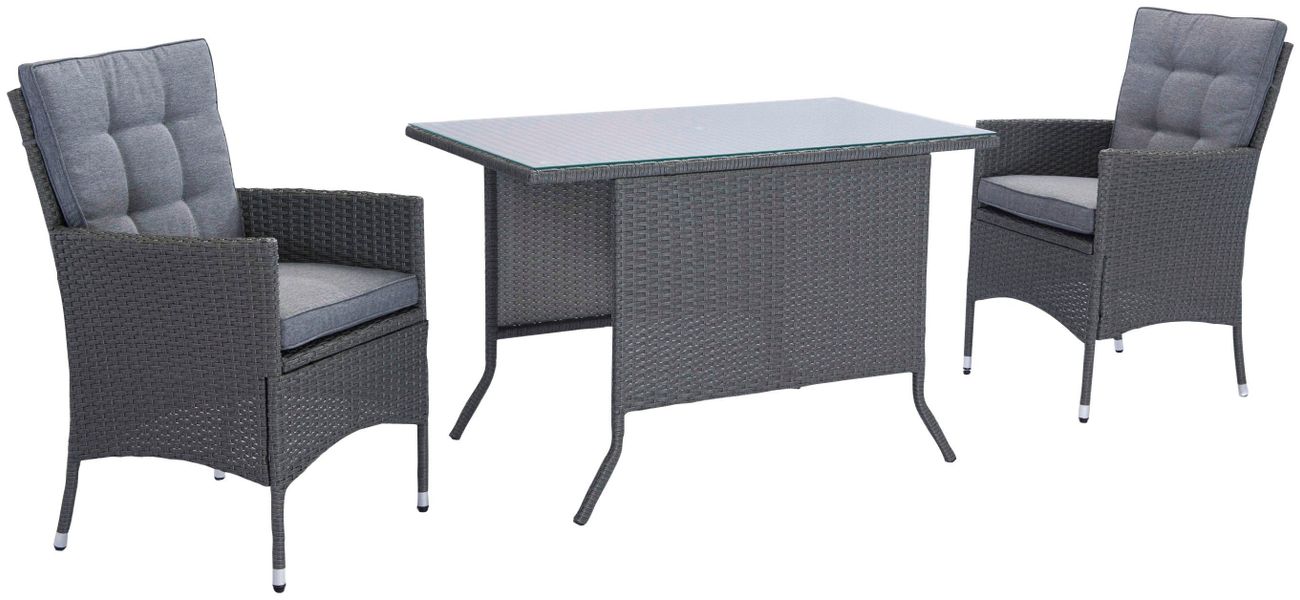 KONIFERA Garten-Essgruppe "Korfu" Set, 2x Sessel, 1x Tisch 112x65x73,5 cm, günstig online kaufen