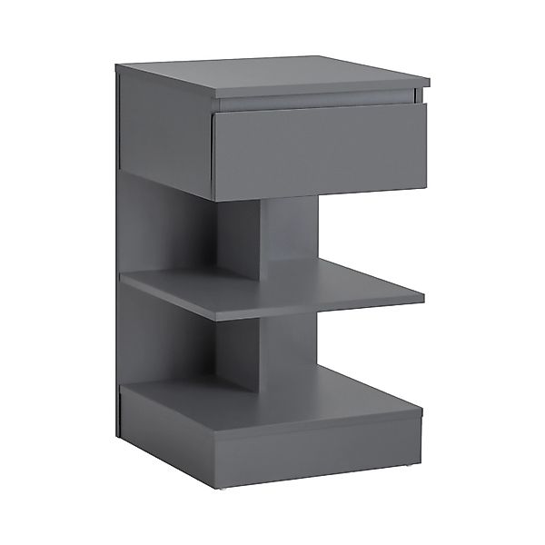 SoBuy Nachttisch mit Schublade und 2 Ablagen Beistelltisch 39x65x39cm Grau günstig online kaufen