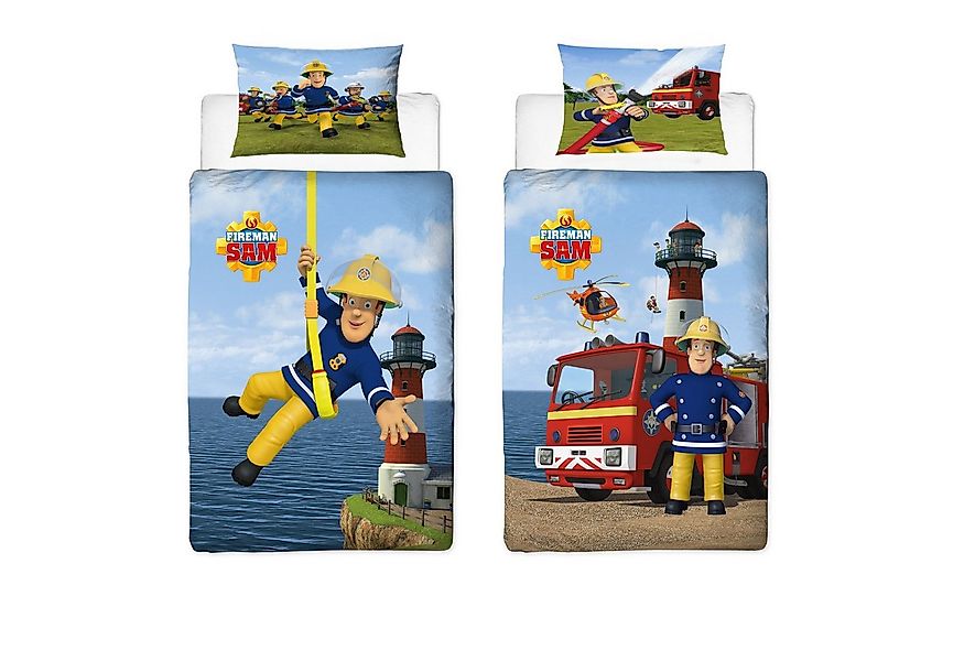 Familando Babybettwäsche Feuerwehrmann Sam 100x135 + 40x60 cm - 100% Baumwo günstig online kaufen