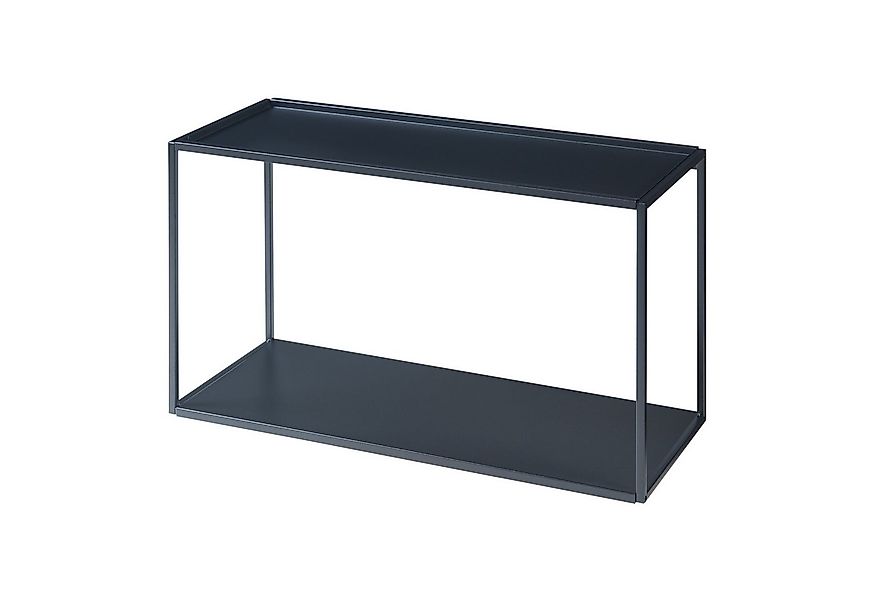 en.casa Deko-Wandregal, »Notodden« mit zwei Ablagen 60x25x35cm Schwarz Stah günstig online kaufen