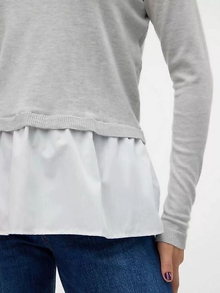 Vero Moda Rundhalspullover "VMJOSE LS O-NECK WVN MIX PULLOVER GA BOO" günstig online kaufen