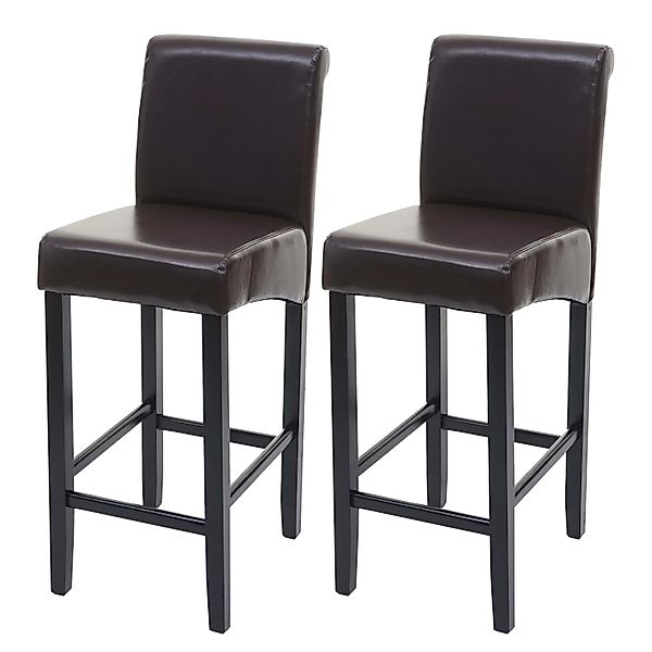 PROREGAL 2er-Set Barhocker Gepolstert Mit Lehne Sitzhöhe 75cm Holz Braun Du günstig online kaufen