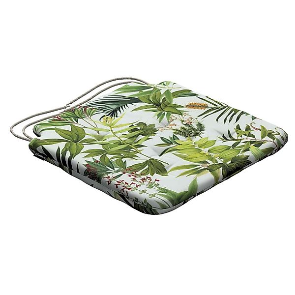 Stuhlkissen Christoph mit Bindeschnur, grün-weiß, 42 x 41 x 3,5 cm, Flowers günstig online kaufen