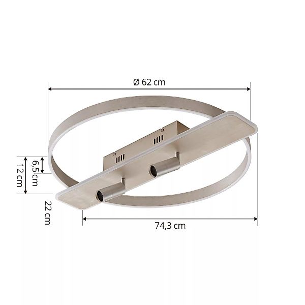 Lucande Stigla LED-Deckenleuchte, rund, nickel günstig online kaufen