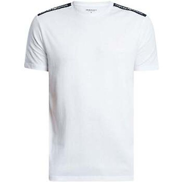 Emporio Armani  T-Shirts & Poloshirts Lounge Woven Tape Logo T-Shirt White günstig online kaufen