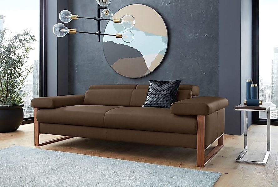 W.SCHILLIG 2-Sitzer "finn" German Design Award 2016, Fußgestell Nussbaum na günstig online kaufen