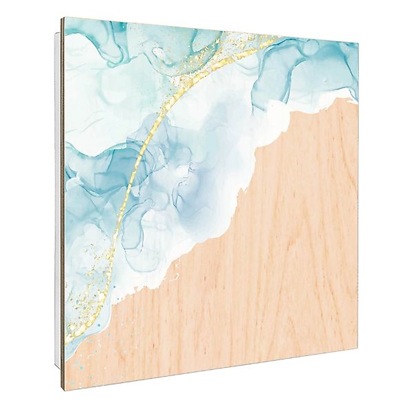 Banjado Schlüsselkasten mit Holzfront 30x30cm Weiß Scharnier Links 50 Haken günstig online kaufen