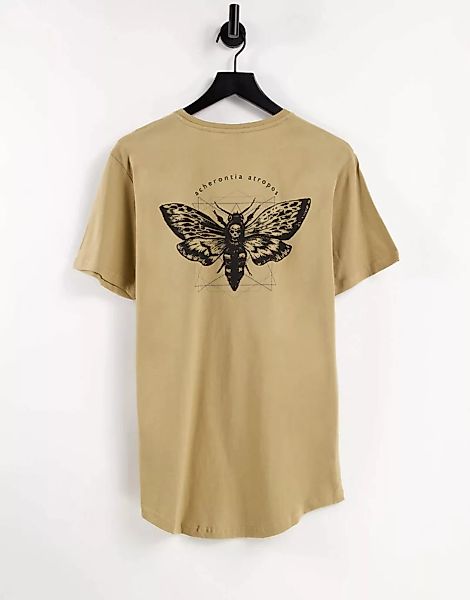 Only & Sons – T-Shirt mit aufgedrucktem Mottenmotiv auf dem Rücken und abge günstig online kaufen
