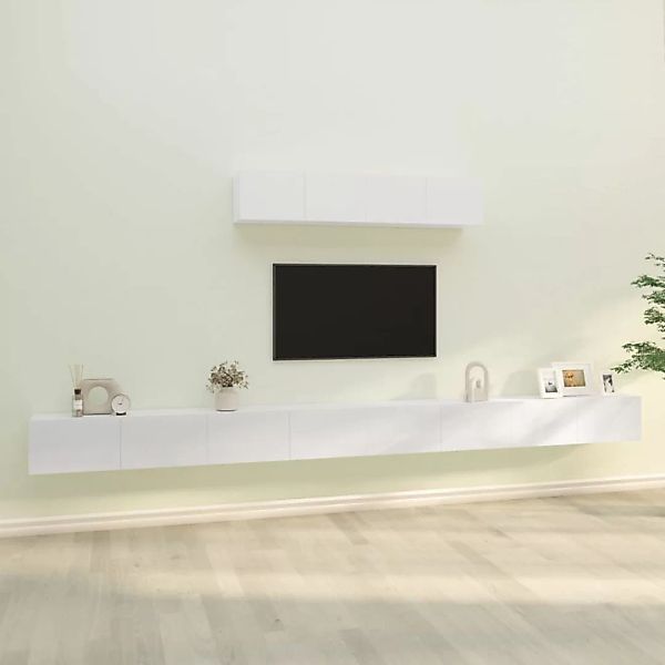 Vidaxl 4-tlg. Tv-schrank-set Hochglanz-weiß Holzwerkstoff günstig online kaufen