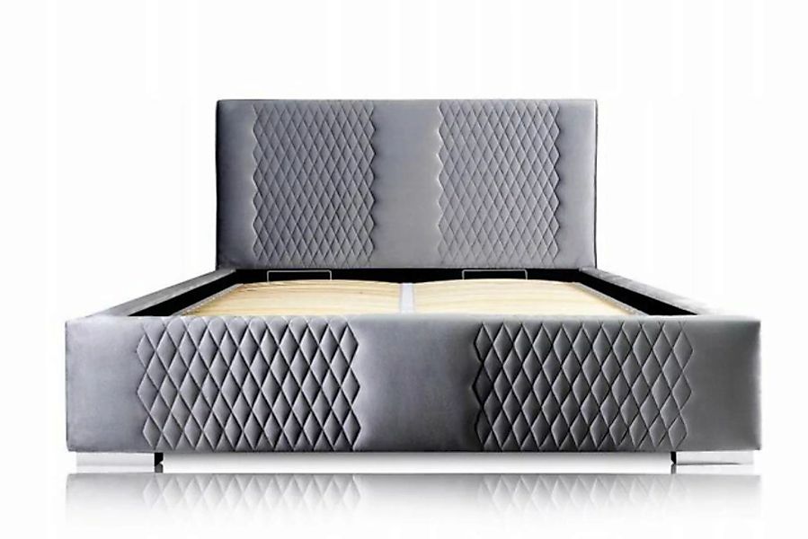 JVmoebel Bettgestell, Modern Bett Grau Doppelbett Elegantes Bett Polster St günstig online kaufen