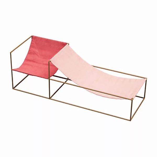 Sessel Duo Seat textil rosa rot / Doppelsitz - 180 x 60 cm - Leinen und Sta günstig online kaufen