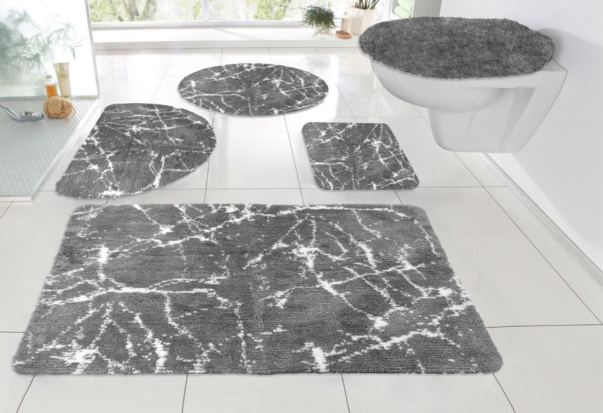 my home Badematte "Marble" Höhe 15 mm rutschhemmend beschichtet fußbodenhei günstig online kaufen