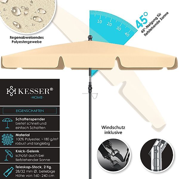 KESSER Sonnenschirm, Sonnenschirm Rechteckig Inkl. 2in1 günstig online kaufen
