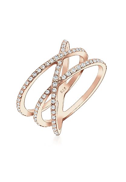 Elli Fingerring Verschlungen Kristalle 925 Silber günstig online kaufen