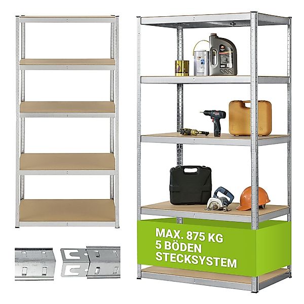 Juskys Schwerlastregal Basic, Regalsystem mit 5 günstig online kaufen