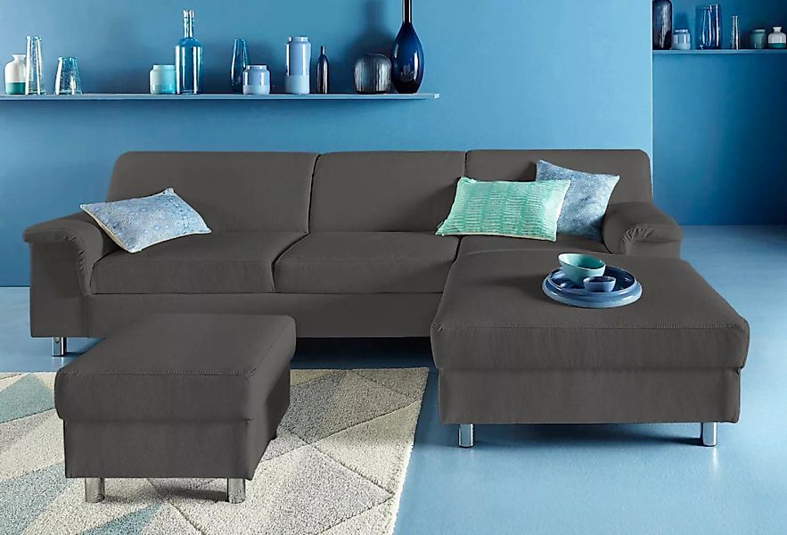 INOSIGN Ecksofa "Jamie, modern und elegant, Fußhöhe 9cm, L-Form,", wahlweis günstig online kaufen