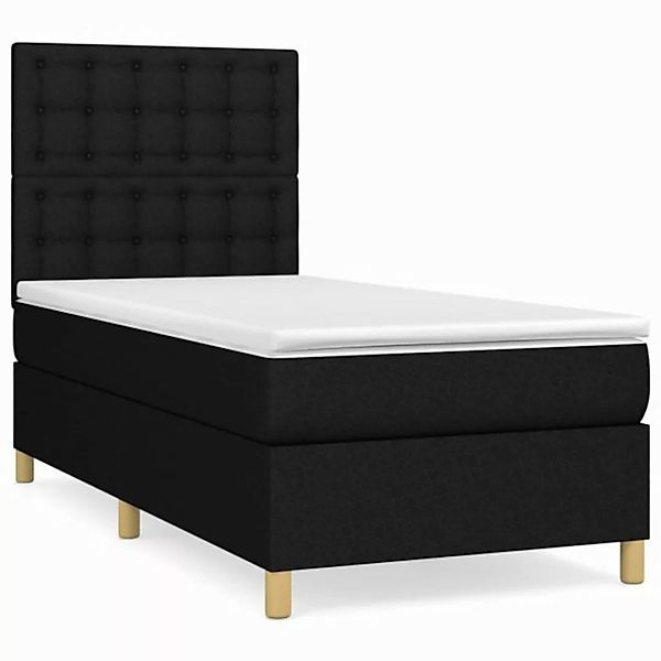 furnicato Bettgestell Boxspringbett mit Matratze Schwarz 100x200 cm Stoff ( günstig online kaufen